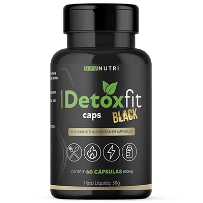Kit com 1 pote de Detox Fit Caps Black