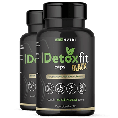 Kit com 2 potes de Detox Fit Caps Black
